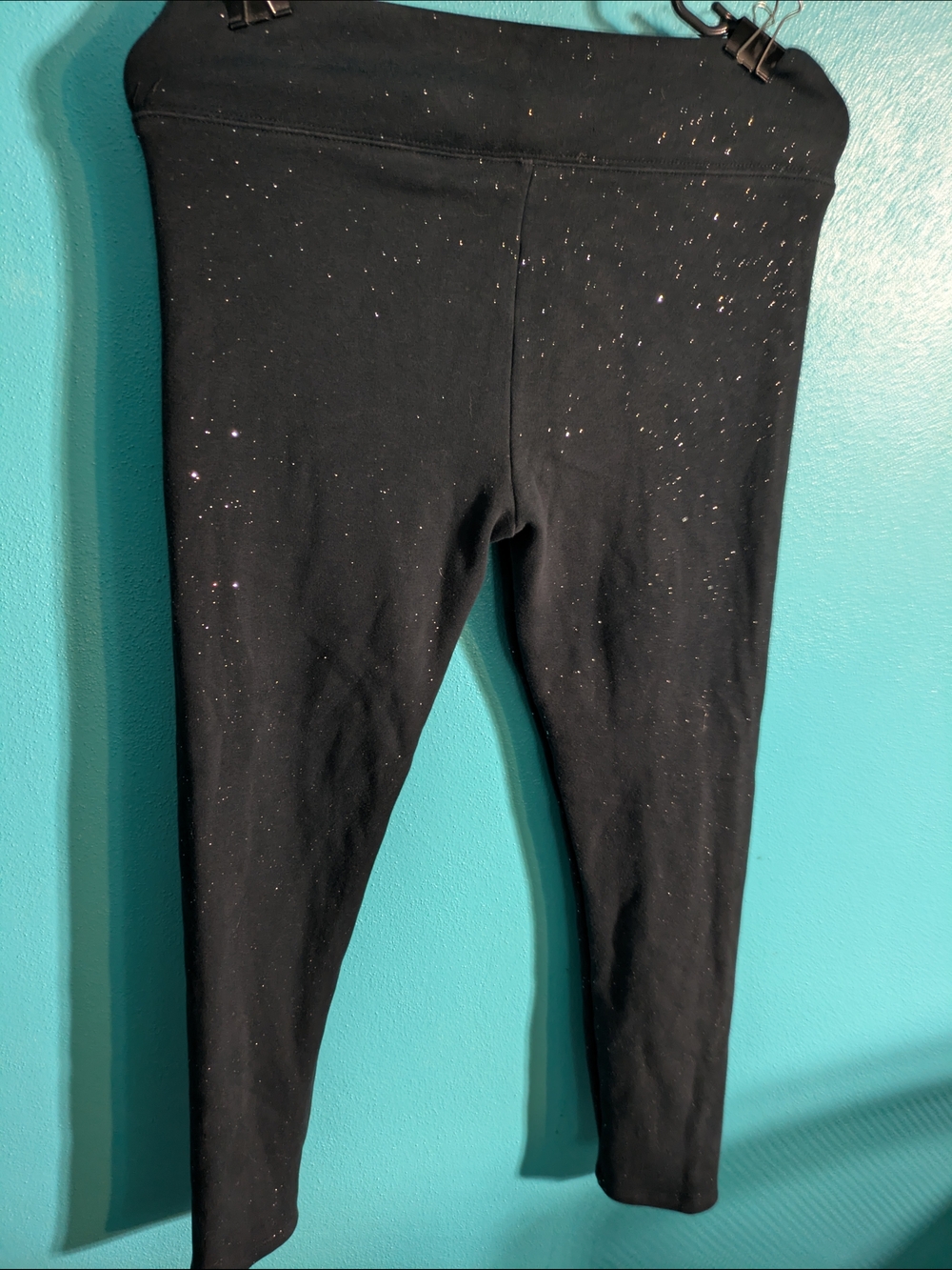 SO Black Leggings with Sparkle Detail Gym Workout Athletic - Picture 6 of 10